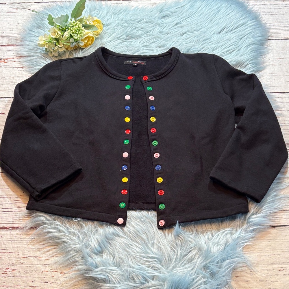 Agnes B Multicolor Snap Cardigan Top sz L